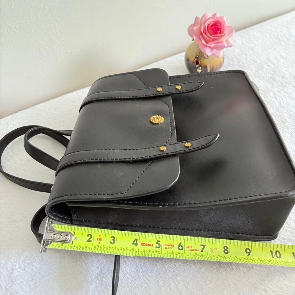 Anne Klein Black Ava Structured Backpack Bag